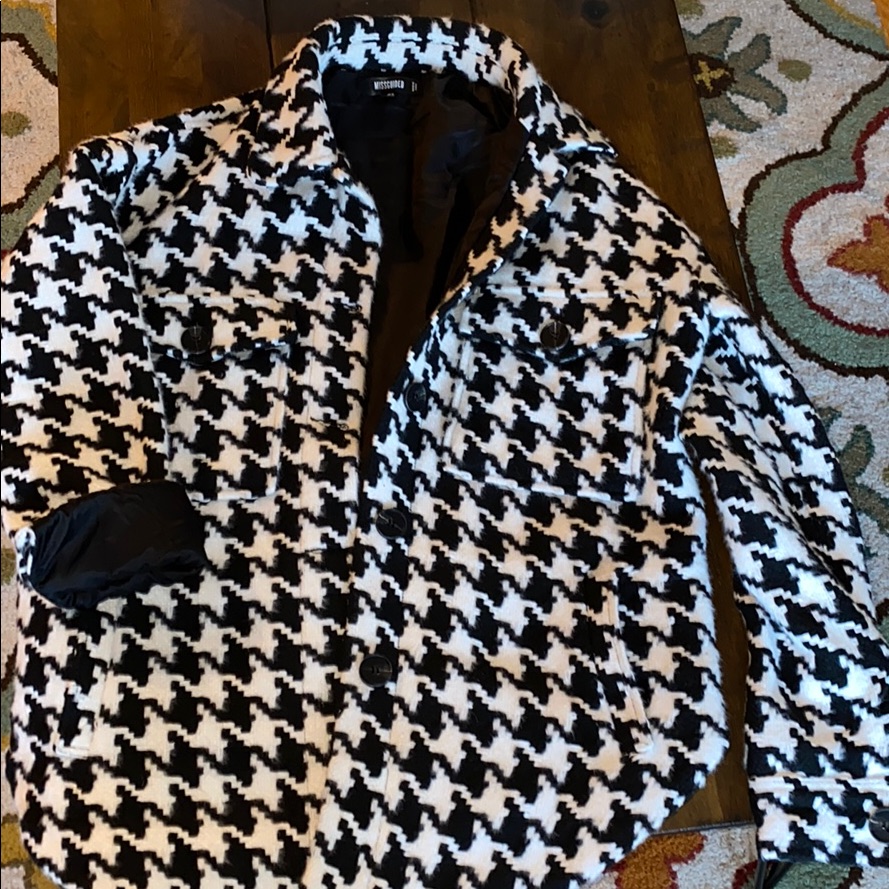 Houndstooth Button Up Jacket